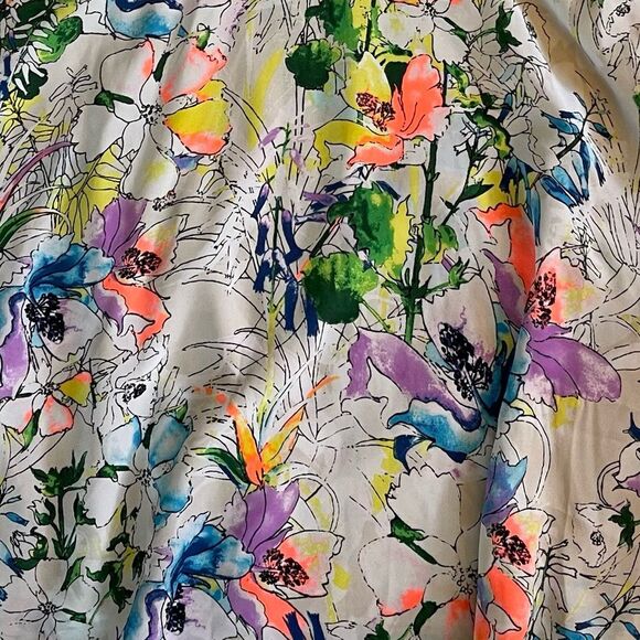 Express Floral Halter Dress | Watercolor Print, A Line Fit & Flare | Size 8 - Picture 5 of 12